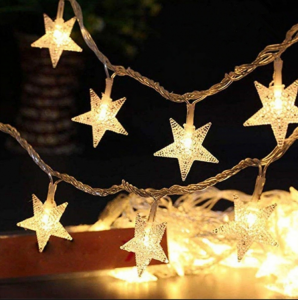 LED Ziemassvētku virtene - aizskari, lāstekas, Zvaigznes 2*1.5m 144led...