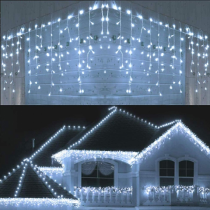  LED Ziemassvētku virtene, lāstekas 5*0.7m 216leds CW 