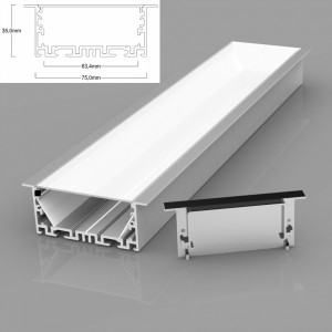 Anodētie alumīnija profili LED lentām / z/a / 2m x 75 mm x 35 mm /