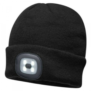 Cepure ar LED gaismu / melna